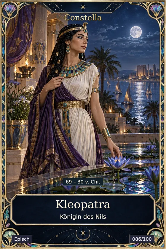 Karte Kleopatra, Königin des Nils, Seltenheit Episch