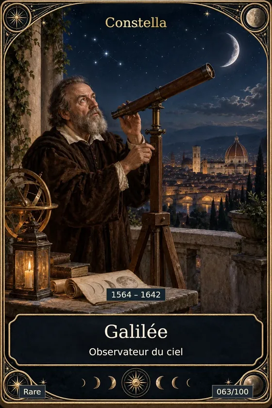 Carte Galilée, Observateur du ciel, rareté Rare